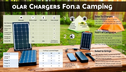 Camping solar charger with sun exposure.