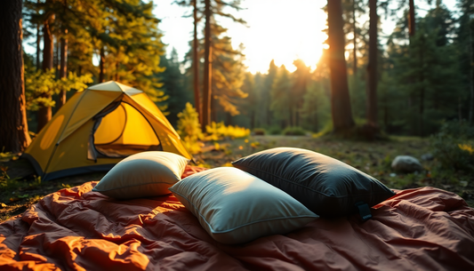 Camping pillow for comfortable sleep outdoors - perfect for camping trips