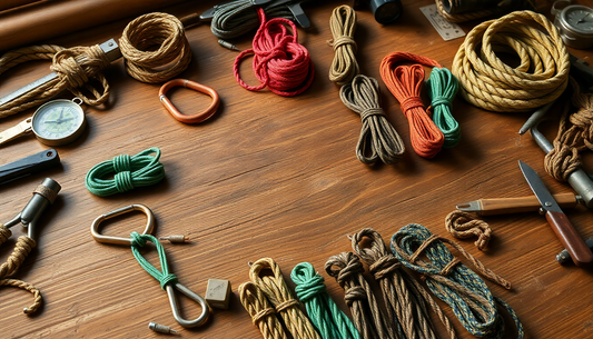 Paracord ropes for camping setup