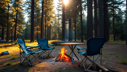 Comfortable reclining camping chair with adjustable footrest for ultimate relaxation.