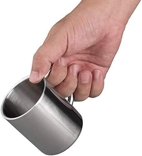 IMEEA Coffee Mugs Unbreakable Double Walled Stainless Steel Mug with Handle 13.5oz/400ml Camping Coffee Mugs, Set of 2