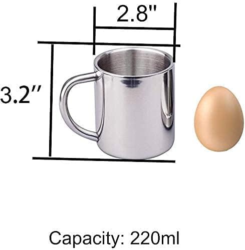 IMEEA Coffee Mugs Unbreakable Double Walled Stainless Steel Mug with Handle 13.5oz/400ml Camping Coffee Mugs, Set of 2