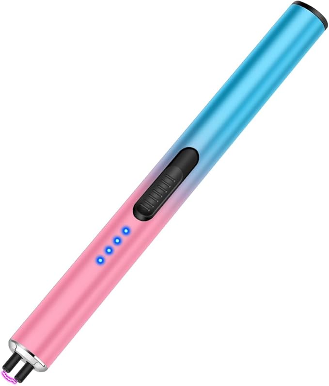 LcFun Electric Candle Lighter Rechargeable USB Lighters Flameless Plasma Arc Lighter Windproof Electronic Lighter Long Lighters for Candles, Grill, Camping, Gas Stoves
