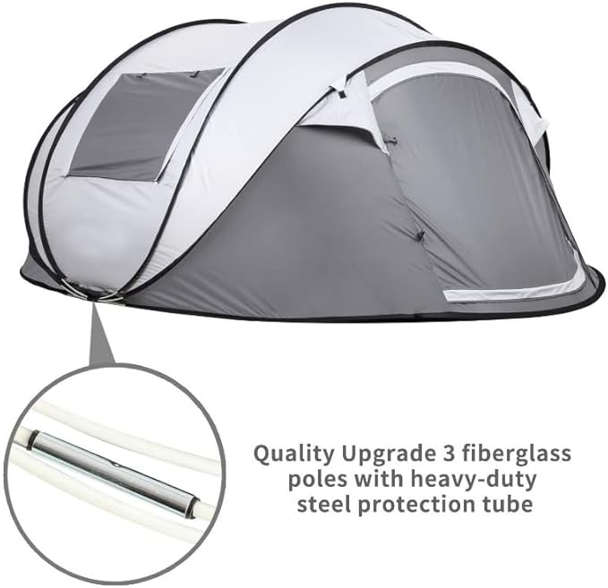 Instant Pop Up Camping Tent, 5-6 Person Tents,Automatic Set Up Tent in 3 Seconds,Waterproof Sunshade Family Tent,Portable Lightweight Dome Tent for Outdoor Camping,Hiking,Travel & Beach