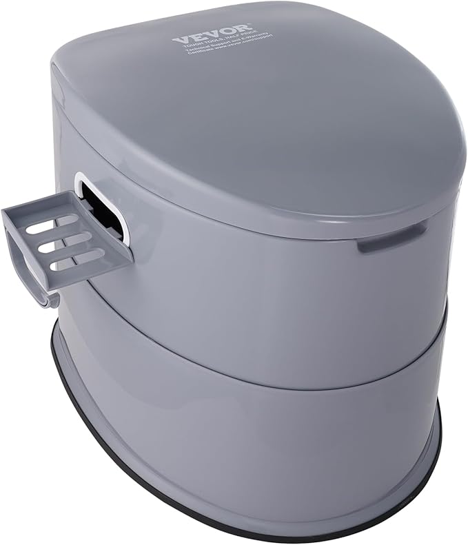 VEVOR RV Toilet for Camping, Portable Toilet with 1.3 Gal Detachable Inner Bucket & Removable Paper Holder, Commode with Dual Lids, Travel Toilet for Outdoor Camping Car Long Road Trips