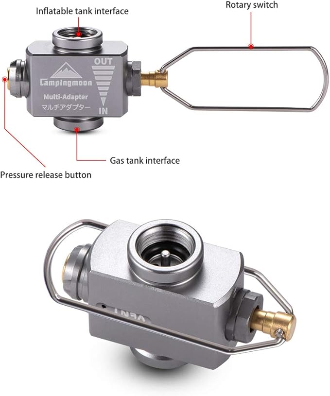 Campingmoon Gas Canister Refill Adapter, Portable Outdoor Gas Saver Lindal Valve Canister Shifter, Camping Canister Vent Valve, Z15
