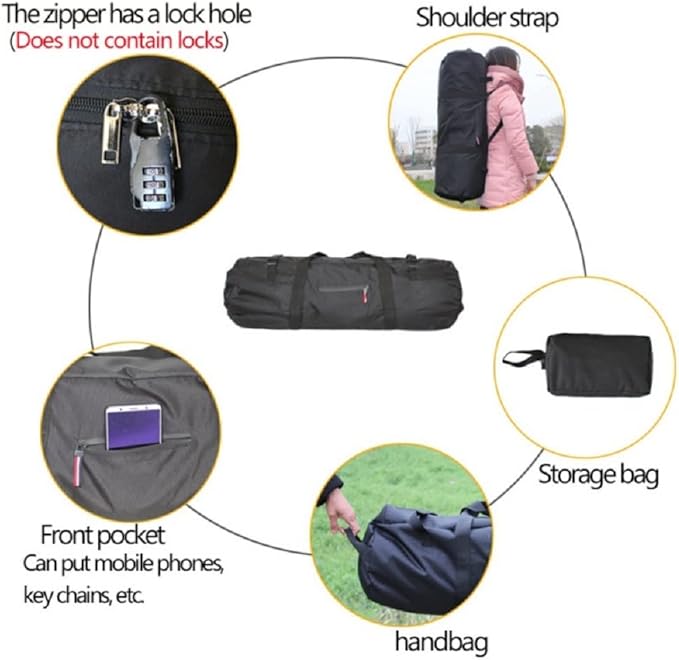 Large Capability Folding Tent Storage Carry Bag Waterproof Luggage Pack Pouch for Camping Hiking Picnic Organizer Walking Holder (Orange-S)