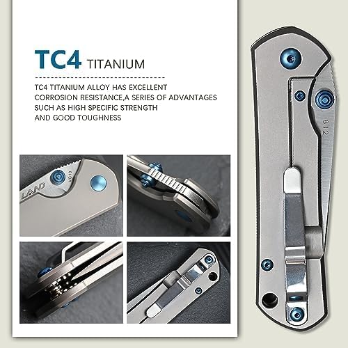 LAND 812 Pocket Folding Knife VG10 Blade TC4 Handle Ball Bearing Outdoor Camping Survival Jackknife EDC Knives