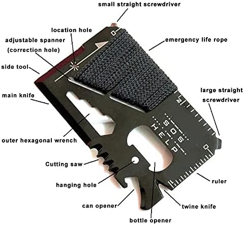 14 in 1 Beer Opener Survival Card Tool,Credit Card Sized Wallet Multitools Gift for Men & Gadgets Tactical Survival Tools (5 pack)