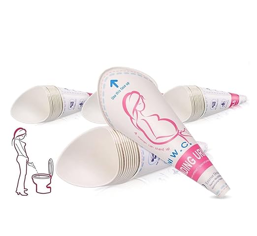 60 Pcs Disposable Portable Female Urination Device for Women, Female Urinal,Women Pee Cup Standing Up,Disposable Women Urinal for Women Female Pee Funnel,for Travel Camping Urinary Pee Cones
