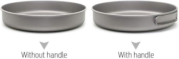 LIXADA Ultralight Titanium Frypan Outdoor Camping Hiking Picnic Cooking Frying Pan 750/1000ML with/without handle