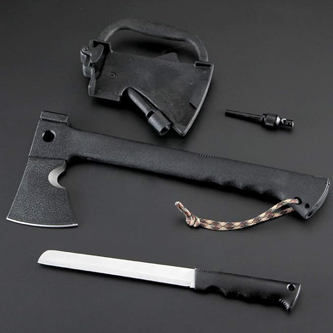 Outdoor Camping Multi-Purpose Axe, Forest Wild Escape Self-Defense Chopping Firewood Axe