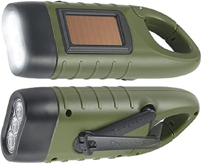 (2 pack) flashlight for camping and emergency - SolarCrank Flashlight - Hand Cranked flashlights - LED Lights, Solar Powered & Lightweight