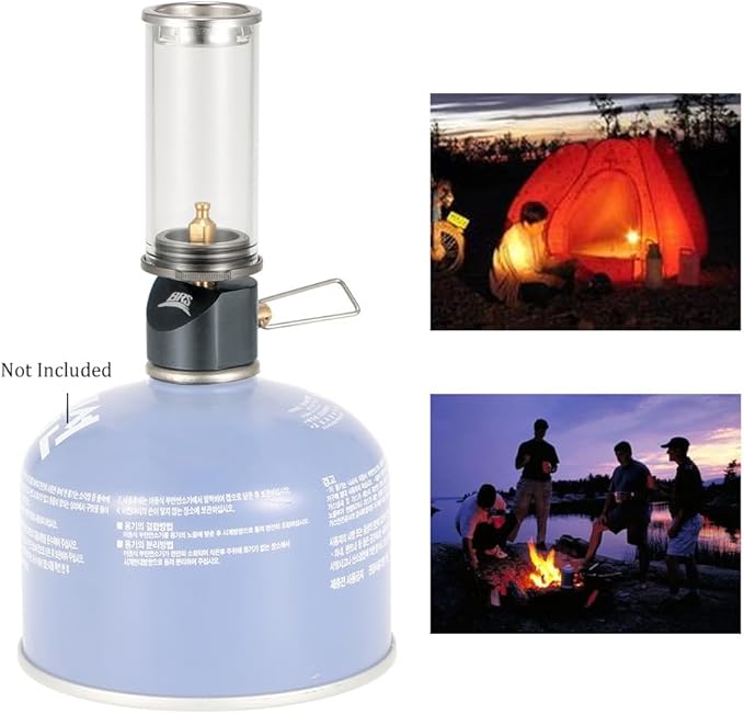 Camp Lamp,YIWENG Lamp Light Butane Gas Light Lantern with Gas Adapter Conversion Head for Camping Picnic Self-Driving