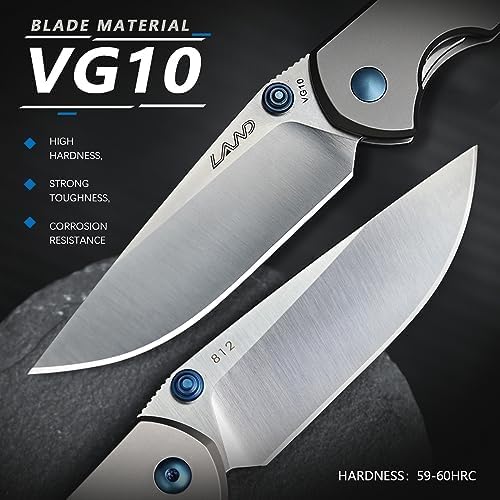LAND 812 Pocket Folding Knife VG10 Blade TC4 Handle Ball Bearing Outdoor Camping Survival Jackknife EDC Knives