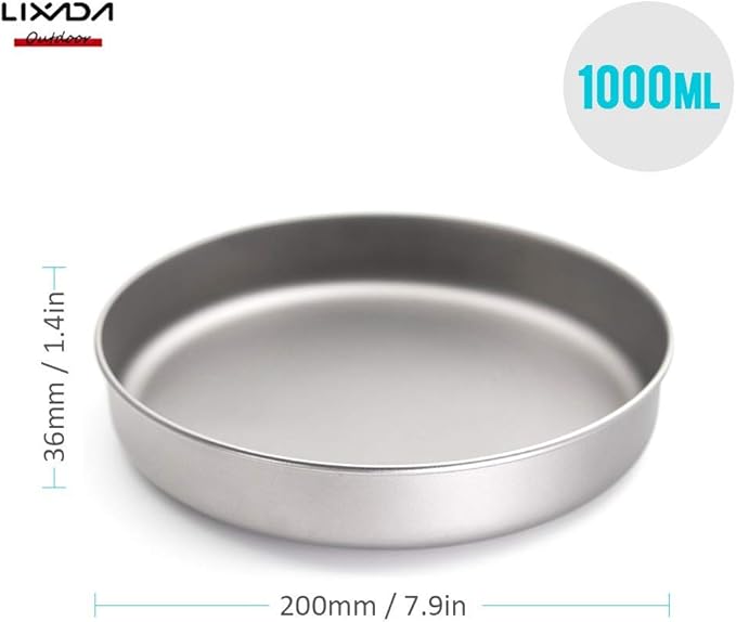 LIXADA Ultralight Titanium Frypan Outdoor Camping Hiking Picnic Cooking Frying Pan 750/1000ML with/without handle