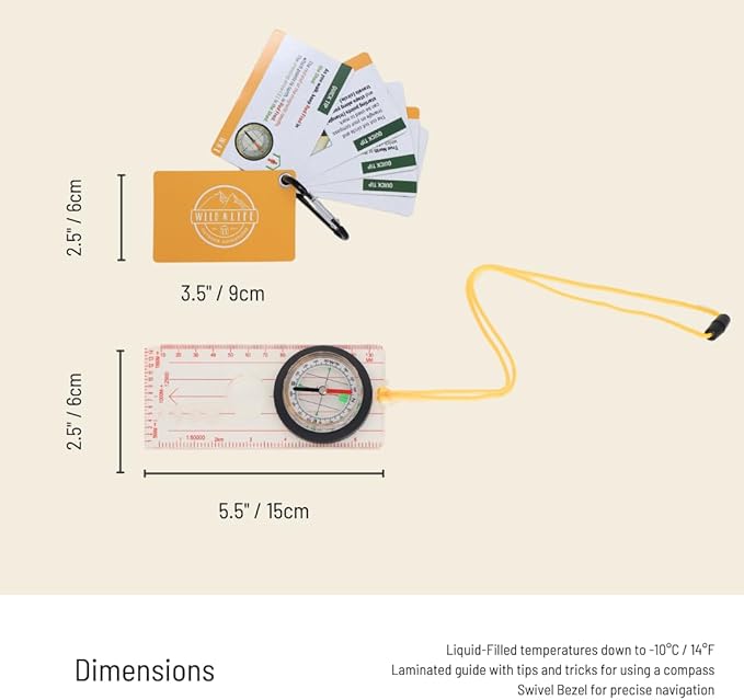 Magnetic Liquid Compass Kit Orienteering Compass Hiking Backpacking Camping Navigations Compass | Scouting Compass for Kids