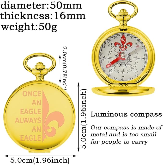 TGBJE Scout Gift Scout Court of Honor Gift Once an Always an Boating Compass Scout Ceremony Gift