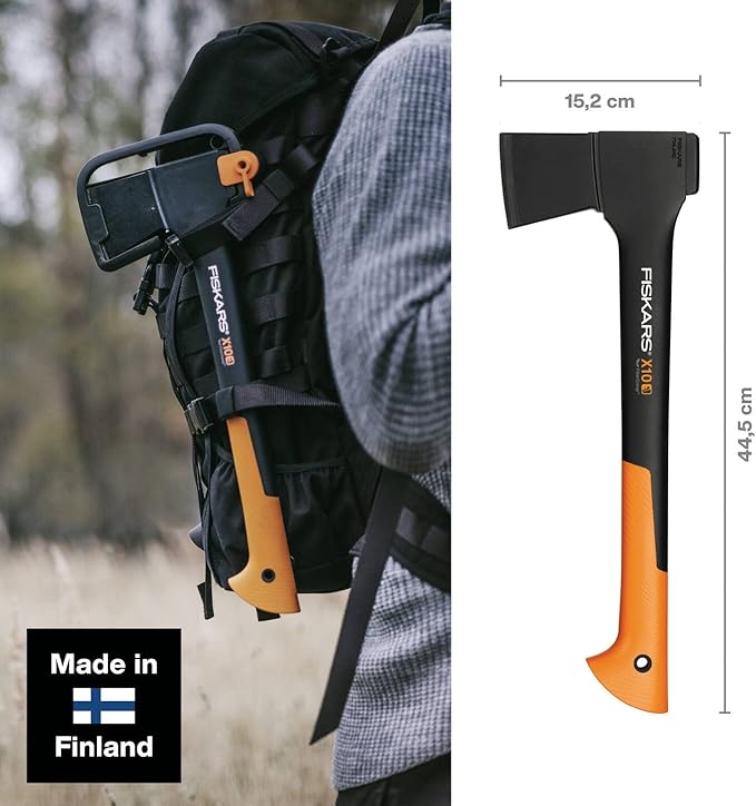 Fiskars 1055686 1015619 Hacha Universal, X10 (Length: 44 cm), Standard
