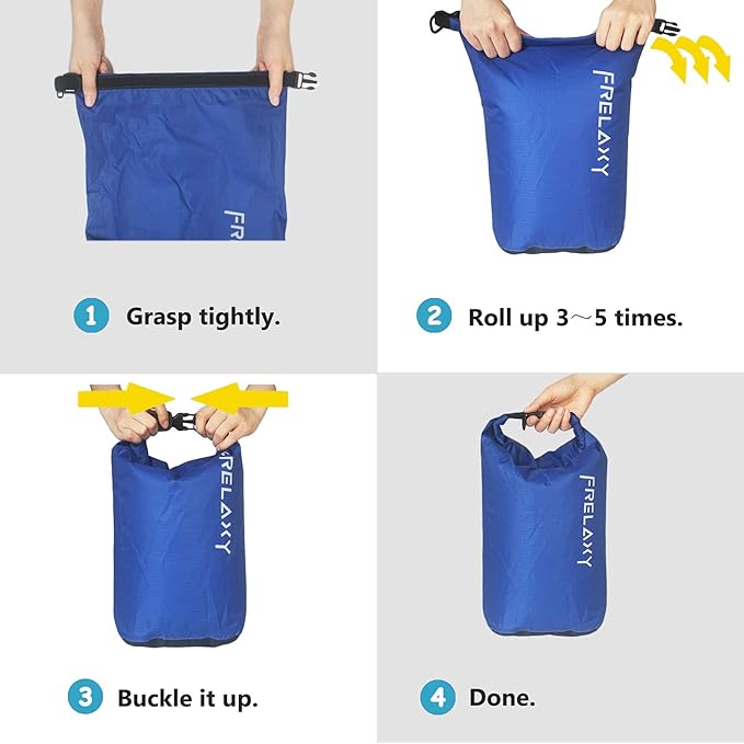 Frelaxy Dry Bag 3-Pack/5-Pack, Ultralight Dry Sack, Outdoor Bags Keep Gear Dry for Hiking, Backpacking, Kayaking, Camping, Swimming, Boating