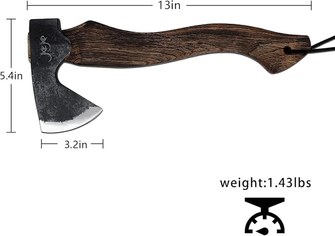 The Artisan - Camping Hatchet - Carving Axe with Sheath -Survival Axe for Wood Splitting and Chopping - Bushcraft Hatchet - Perfect for Outdoor Adventures - Ideal Gift for Men