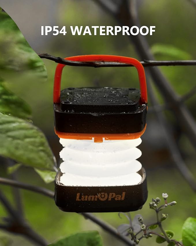 Solar Lantern Camping, Lumopal Collapsible Solar Camping Light Rechargable,LED Portable USB Solar Lamp IP54 Waterproof Lights for Backpacking Gear,Emergency Charger for Power Outage (White Light)