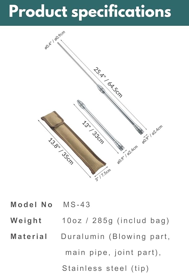 CAMPINGMOON Fire Blowing Stick Split Type Compact Fire Starter MS-43
