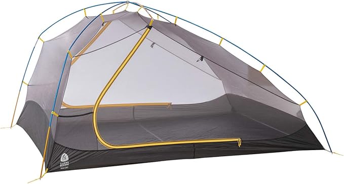Sierra Designs Meteor Lite Ultralight Shelter, Freestanding Lightweight Backpacking & Camping Tent, 2 Doors, Stargazer Rain Fly, Aluminum Poles (Two or Three Person)