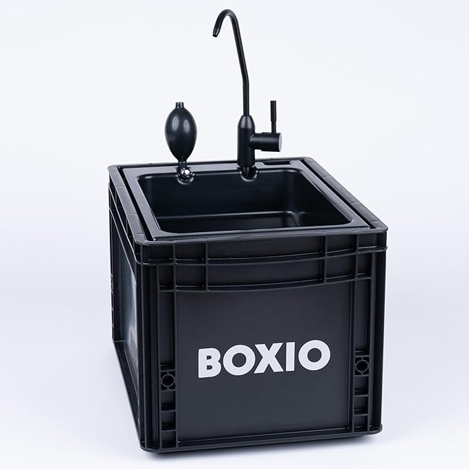 BOXIO - Wash: Portable Sink - Convenient Camping Sink Solution! Compact with Unique Design, Separate Canister, Lightweight Mobile Sink for Garden/Camping/Outdoor Events/Gatherings/Worksite/RV/Indoor