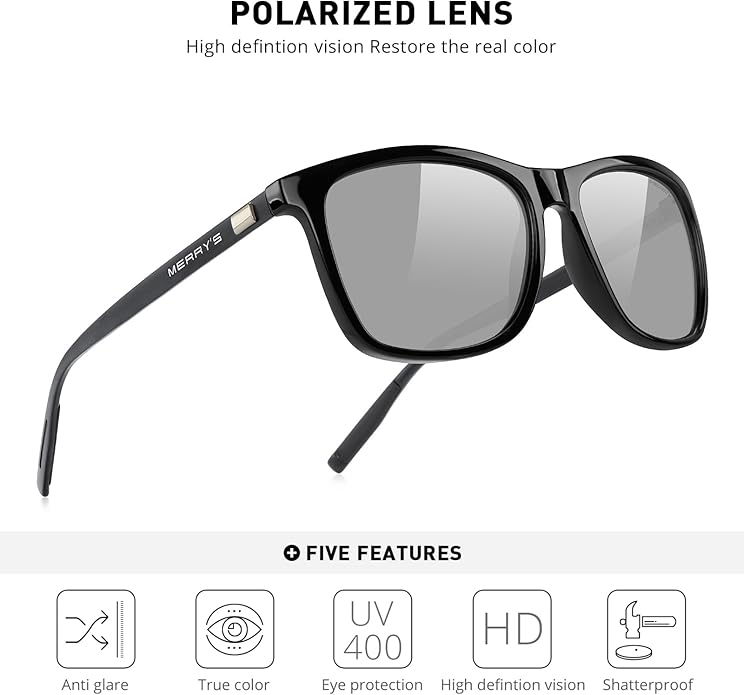 MERRY'S Unisex Polarized Aluminum Sunglasses Vintage Sun Glasses For Men/Women S8286