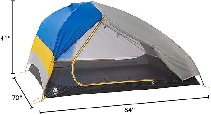 Sierra Designs Meteor Lite Ultralight Shelter, Freestanding Lightweight Backpacking & Camping Tent, 2 Doors, Stargazer Rain Fly, Aluminum Poles (Two or Three Person)