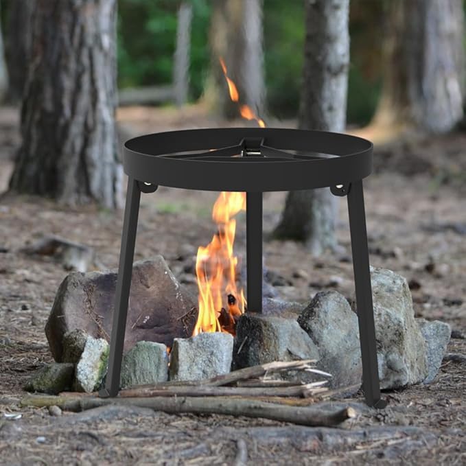 Campfire Tripod Stand for Dutch Oven - Open Campfire Portable Stove for Cooking - Foot Lock Portable Stove
