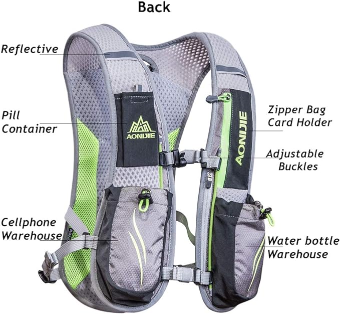AONIJIE Hydration Packs 5.5L Trail Running Vest with 2L Bladder Reservoir Marathoner Hydro Backpack