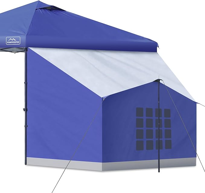 KAMPKEEPER Side Tent,Camping Tent for 10' x 10' Pop Up Canopy, Easy Set Up Gazebo,Compatible with 10' Wide Canopy Tents(Blue)