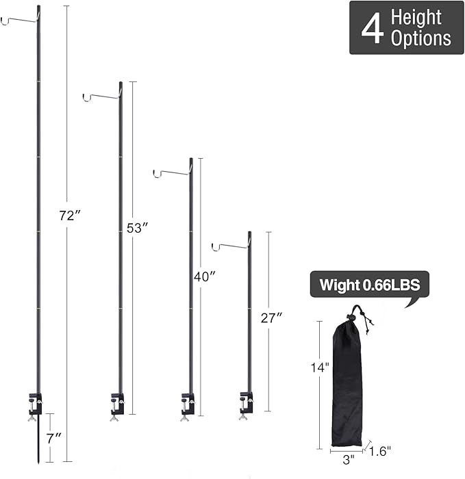 REDCAMP Collapsible Lantern Stand for Camping