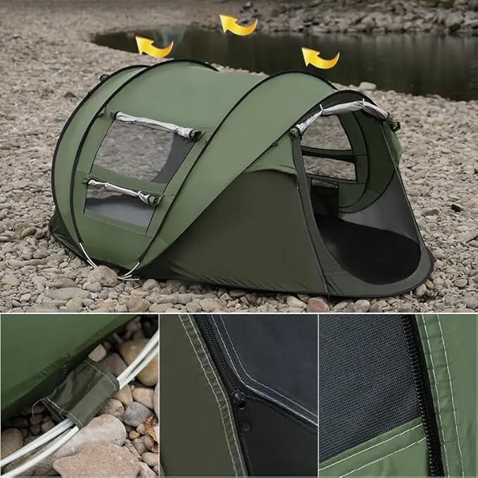Instant Pop Up Camping Tent, 5-6 Person Tents,Automatic Set Up Tent in 3 Seconds,Waterproof Sunshade Family Tent,Portable Lightweight Dome Tent for Outdoor Camping,Hiking,Travel & Beach