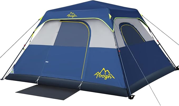 3/4 Person/6 Person Camping Tent Fast Cabin Tent with Instant Setup Tent, Weatherproof Tent Easy Quick Set Up & Pop Up in 60 Seconds with Rainfly Backpack for Family Camping,Upgraded Ventilation