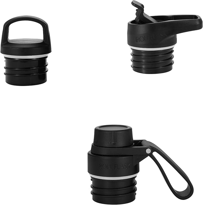 IRON °FLASK Camping & Hiking Hydration Canteens - 3 Lids (Narrow Straw/Spout Lid) Leak Proof Vacuum Insulated Stainless Steel - Hot & Cold Double Walled Sports Water Bottle