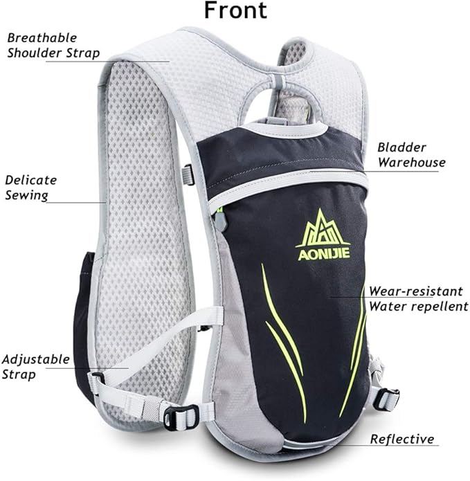 AONIJIE Hydration Packs 5.5L Trail Running Vest with 2L Bladder Reservoir Marathoner Hydro Backpack