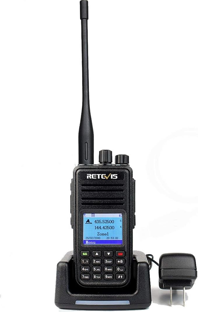 Retevis RT3S Dual Band DMR Radio, Digital Analog 2 Way Radio with GPS APRS, 3000Ch 120000 Contacts 2000mAh, Long Range Handheld Walkie Talkie for Traveling Hiking (Black 1 Pack)