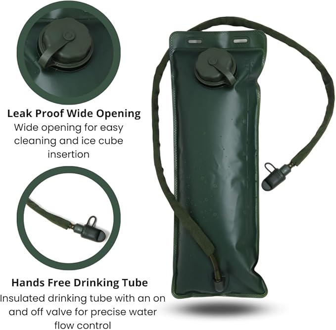 M MCGUIRE GEAR Hydration Bladder, 3L/100 oz. Water Bladder, Leak Proof Hydration Pack, Water Reservoir with Insulated Drinking Tube for Hiking, Cycling, and Biking