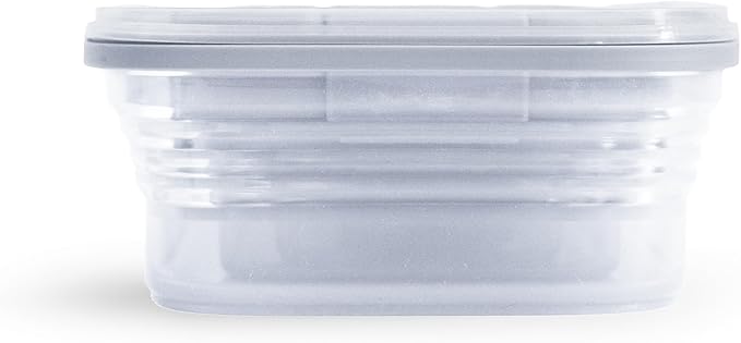 Stojo Nestable Collapsible Food Storage Container - Set of 4, Cashmere - Leak-Proof Airtight Seal Made With Food Grade Silicone For Meal Prep, Lunch Box, Pantry Organizer - Microwave & Dishwasher Safe