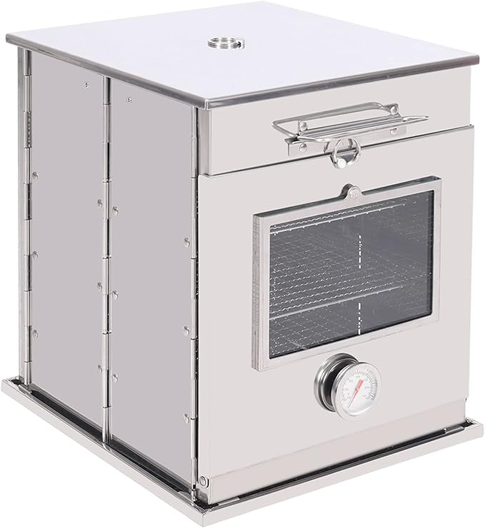 Lineslife Stainless Steel 304 Fastfold Camping Oven with 3 Tier Grill, Portable Outdoor Camp Stove Oven for Propane Stove and Camping Stove, Outdoor Cooking, BBQ, Picnic