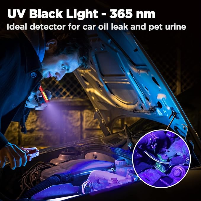 WORKPRO Rechargeable Pen Light, 450 Lumen LED Flashlight with 365 nm UV Black Light, Multifunctional Penlight for Mechanic Emergency Outdoor