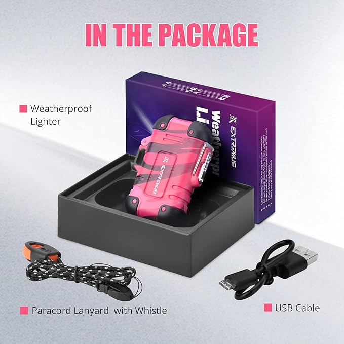 Extremus Blaze 360 Lighters, Rechargeable Electric Lighters, Dual Arc Lighter, Plasma Lighters, Waterproof & Windproof Lighter, USB Flameless Lighter for Camping, Hiking, Outdoor Adventures