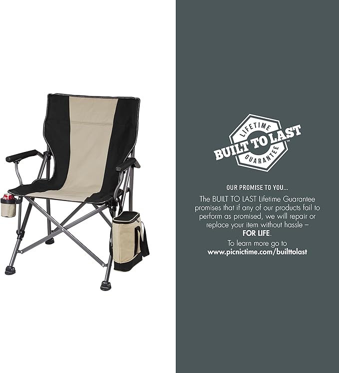 PICNIC TIME NFL Outlander Folding Camping Cooler, Heavy Duty Beach Chair