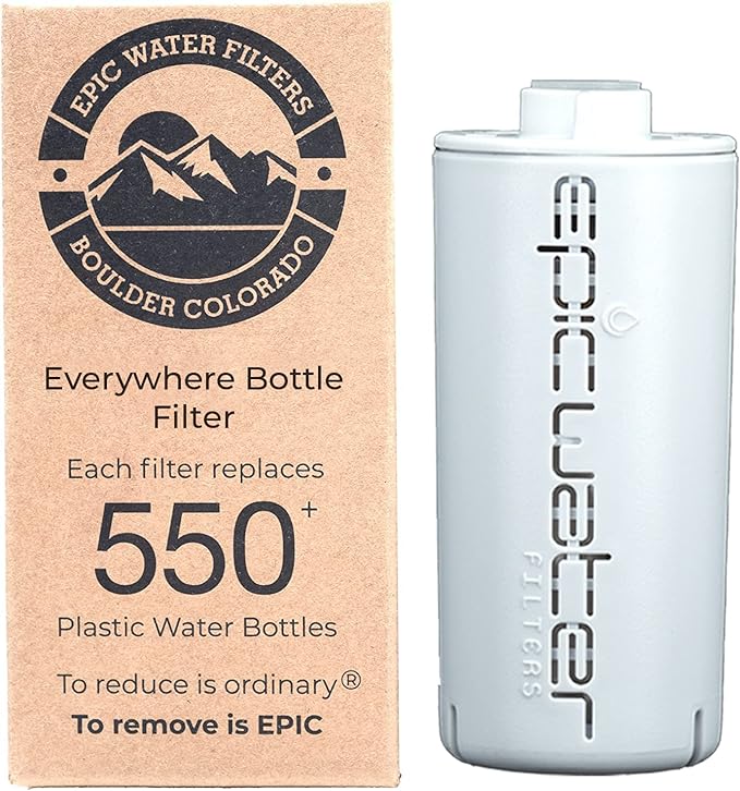 Epic Water Filters Everywhere Bottle Filter Complete Filter | 1-Pack | 75 Gallon Total Filter Life | 3-4 month Supply | Compatible with all Epic Water Bottles | Replaces Everyday and Outdoor