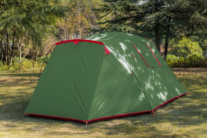 KAZOO 2/4 Person Camping Tent Outdoor Waterproof Family Large Tents 2/4 People Easy Setup Tent with Porch Double Layer