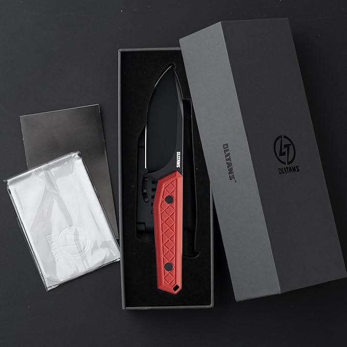 G043 Fixed Blade Knife 3.62'' 9cr18mov steel Blade,4.17'' G10 handle Field Utility Knife with Kydex Sheath for Outdoor Camping Hiking