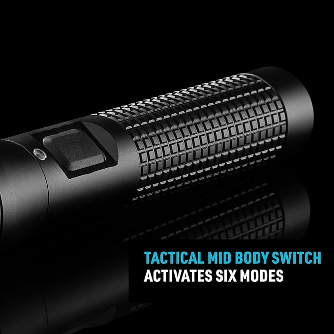 Nite Ize INOVA T4R Powerswitch Rechargeable Tactical Flashlight - 1300 Lumen Tactical Flashlight with Professional-Grade USB Charging Cradle & AC/DC Adapters - Flashlight for Camping, Biking & Hiking